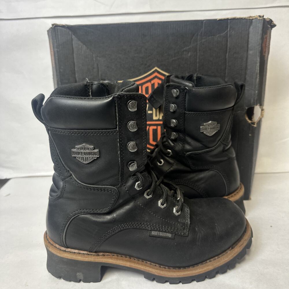 HARLEY DAVIDSON TYSON LOGGING BOOTS MEN'S SIZE 9.5 US --W box